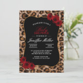 ヒョウ斑点ファジャガー動物の猫の皮膚パターン 招待状 (スタンド正面)