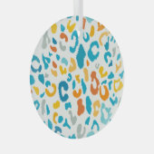 ヒョウ斑点:カラフルヴィンテージテクスチャ。 ガラスオーナメント (正面右)