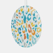 ヒョウ斑点:カラフルヴィンテージテクスチャ。 ガラスオーナメント (正面左)