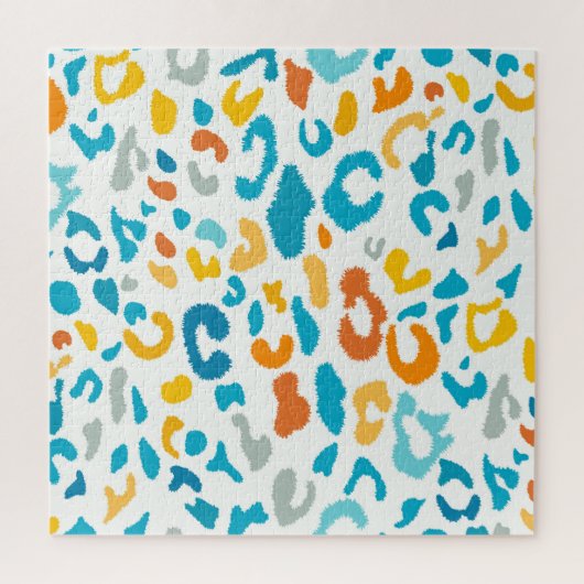 ヒョウ斑点:カラフルヴィンテージテクスチャ。 ジグソーパズル (縦)