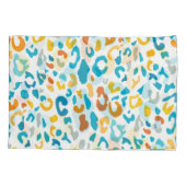 ヒョウ斑点：カラフルヴィンテージテクスチャ。 枕カバー (裏面)