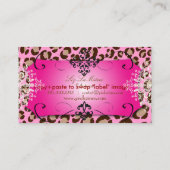 ヒョウ斑点/ピンク/DIY背景色 名刺 (裏面)