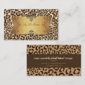 ヒョウ斑点aux naturelle +ダマスクのダッシュ 名刺 (正面/裏面)