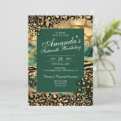 ヒョウ柄とアニマルプリントのジャングル 招待状 (スタンド正面)