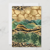 ヒョウ柄とアニマルプリントのジャングル 招待状 (裏面)