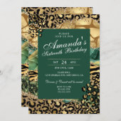ヒョウ柄とアニマルプリントのジャングル 招待状 (正面/裏面)