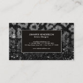 ヒョウ柄とブラックグリッター 名刺 (裏面)