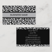 ヒョウ柄とプレーンブラック 名刺 (正面/裏面)