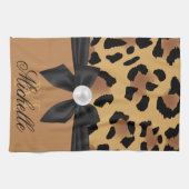 ヒョウ柄と弓 キッチンタオル (横)