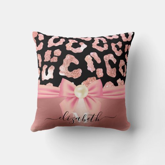 ヒョウ柄と弓 クッション (裏面)