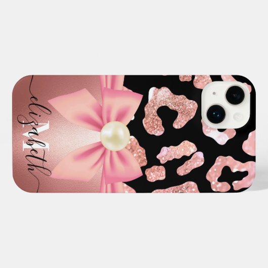 ヒョウ柄と弓 iPhoneケース (裏面横)