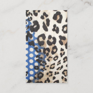 ヒョウ柄と水玉模様でスタイリッシュな 名刺
