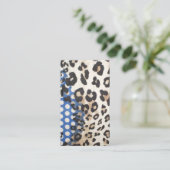 ヒョウ柄と水玉模様でスタイリッシュな 名刺 (スタンド正面)
