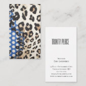 ヒョウ柄と水玉模様でスタイリッシュな 名刺 (正面/裏面)