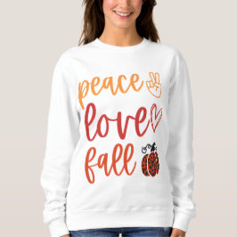 ヒョウ柄のかぼちゃとPeace Love Fall スウェットシャツ