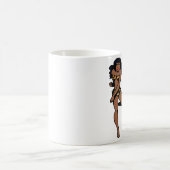 ヒョウ柄のアフリカ製ピン コーヒーマグカップ (中央)