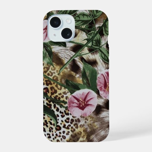 ヒョウ柄のオシャレなiPhoneケース iPhone 15ケース (裏面)