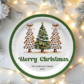 ヒョウ柄のクリスマスツリー オーダーメイド ペーパー ペーパープレート