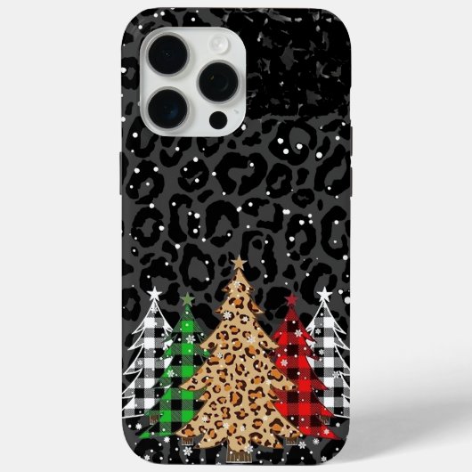 ヒョウ柄のクリスマスツリー Case-Mate iPhoneケース (裏面)