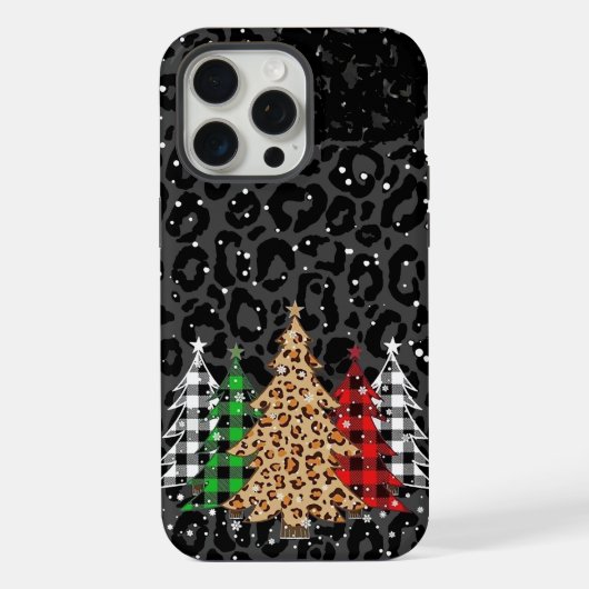 ヒョウ柄のクリスマスツリー iPhoneケース (裏面)