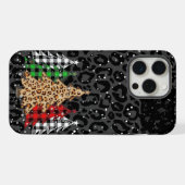 ヒョウ柄のクリスマスツリー iPhoneケース (裏面横)