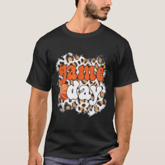 ヒョウ柄のゲームデー野球試合 Tシャツ
