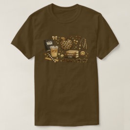 ヒョウ柄のシンプルな先生の生活 バックトゥスクール Tシャツ