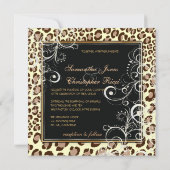 ヒョウ柄のスポット+パール渦巻き 招待状 (裏面)