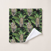 ヒョウ柄のタオルセット バスタオルセット (ウォッシュタオル)