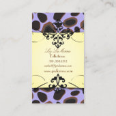 ヒョウ柄のビジネスカード 名刺 (裏面)