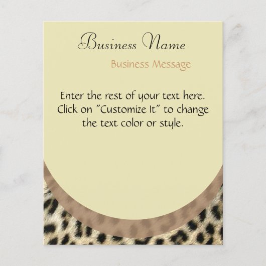 ヒョウ柄のフライヤー チラシ (正面)