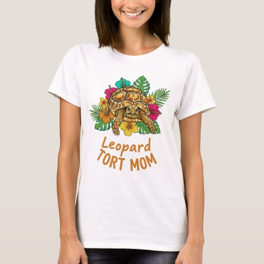 ヒョウ柄のペットを愛するママへのギフト Tシャツ (正面)