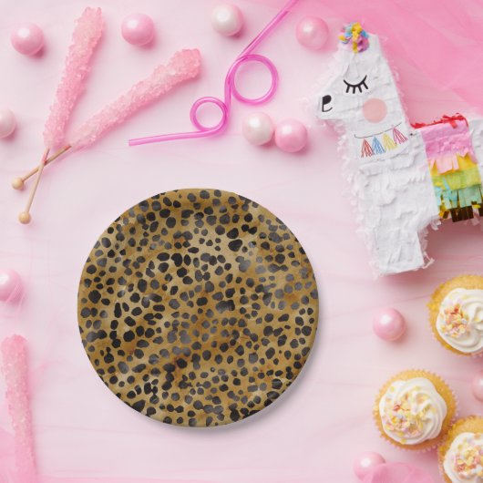 ヒョウ柄のモダンでおしゃれなブライズシャワー ペーパープレート (パーティー)