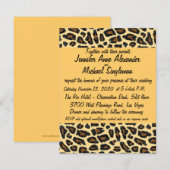 ヒョウ柄のモダンな結婚式 エンクロージャーカード (正面/裏面)