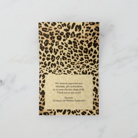 ヒョウ柄のリボン付感謝カード サンキューカード (内部)