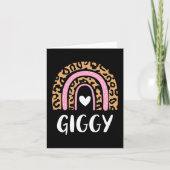 ヒョウ柄のレインボーかわいい母親の日ギグおもしろいジー カード (正面)