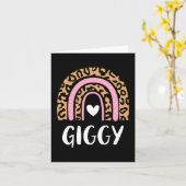 ヒョウ柄のレインボーかわいい母親の日ギグおもしろいジー カード (黄色い花)