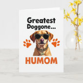 ヒョウ柄の仔犬のHUMOMカード カード (黄色い花)