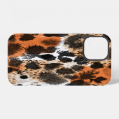 ヒョウ柄の動物の皮革 iPhoneケース (裏面横)