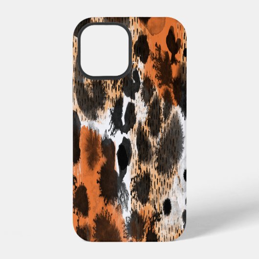 ヒョウ柄の動物の皮革 iPhoneケース (裏面)