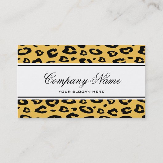 ヒョウ柄の名刺テンプレート 名刺 (裏面)