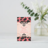 ヒョウ柄の名刺, PixDezines ヒョウの斑点とカスタム背景色。 ディーバに最適。 オリジナル 名刺 (スタンド正面)