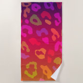 ヒョウ柄の夏グラデーション ビーチタオル (正面)