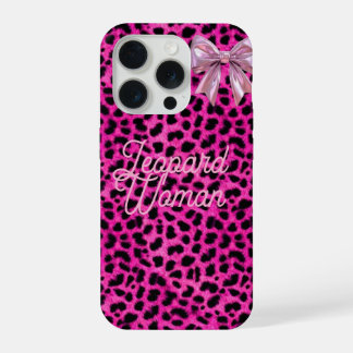 ヒョウ柄の女性の携帯ケース  iPhone 15 PROケース