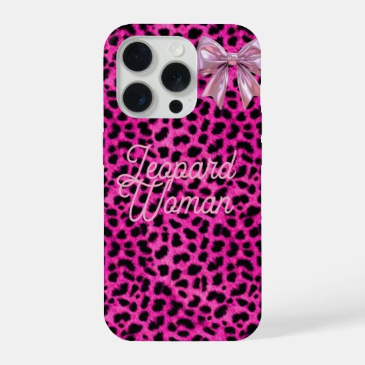 ヒョウ柄の女性の携帯ケース  iPhoneケース (裏面)