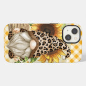 ヒョウ柄の小人とひまわり iPhoneケース (裏面横)