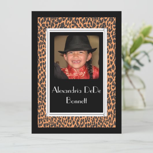 ヒョウ柄の招待状 招待状 (スタンド正面)