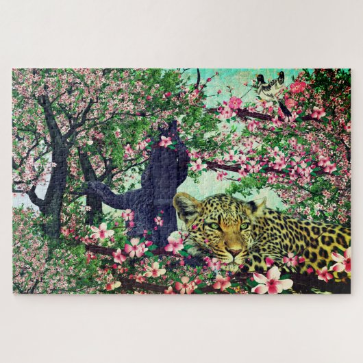 ヒョウ柄の桜 ジグソーパズル (横)
