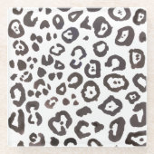 ヒョウ柄の模様デコガラスコースター ガラスコースター (正面)