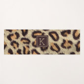 ヒョウ柄の毛のテクスチフェイクャヨガの茶色の斑点 ヨガマット (正面(横))